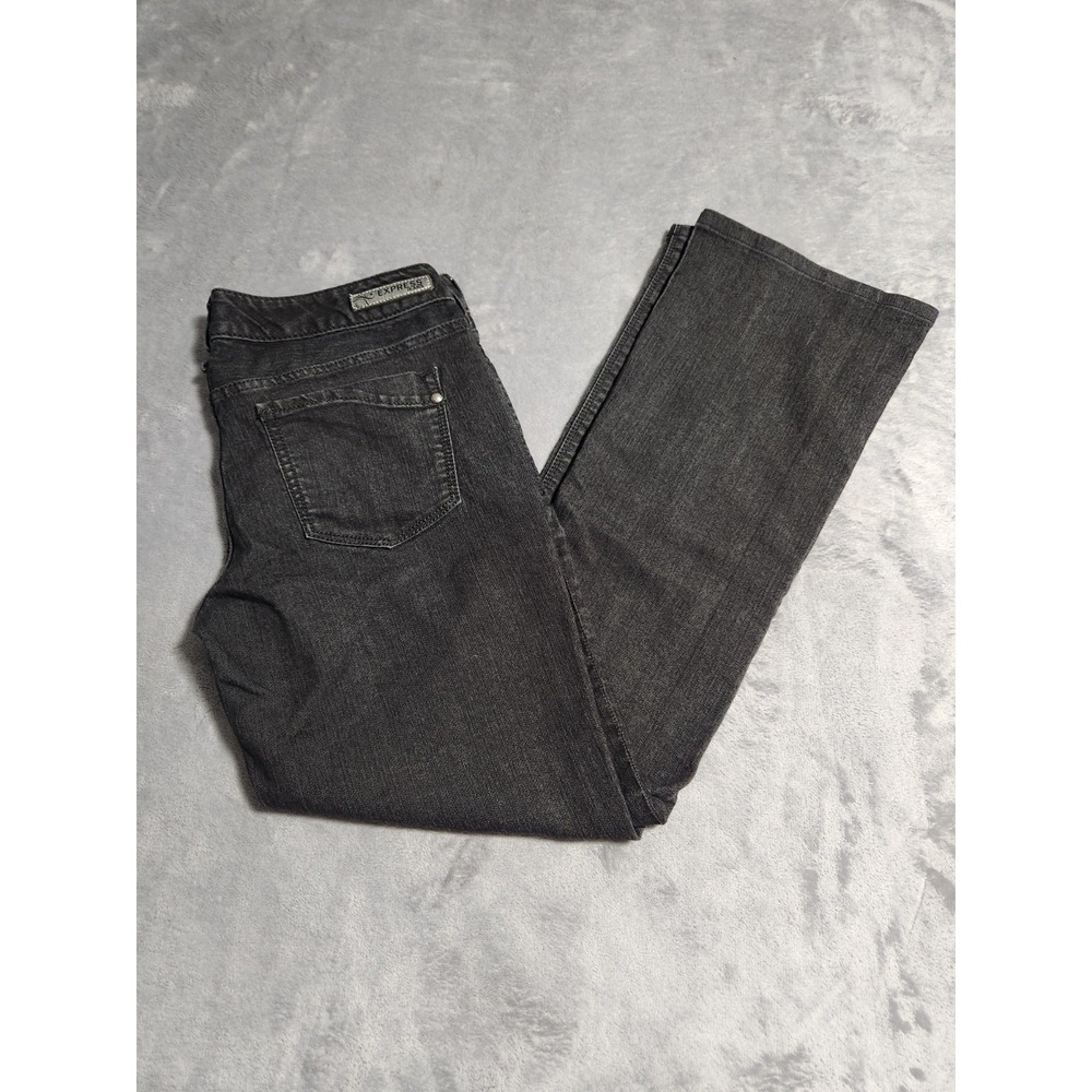 Vintage Y2K Express 8 Womens 8R Black Stella Low Rise Boot Flared Stretch Jeans